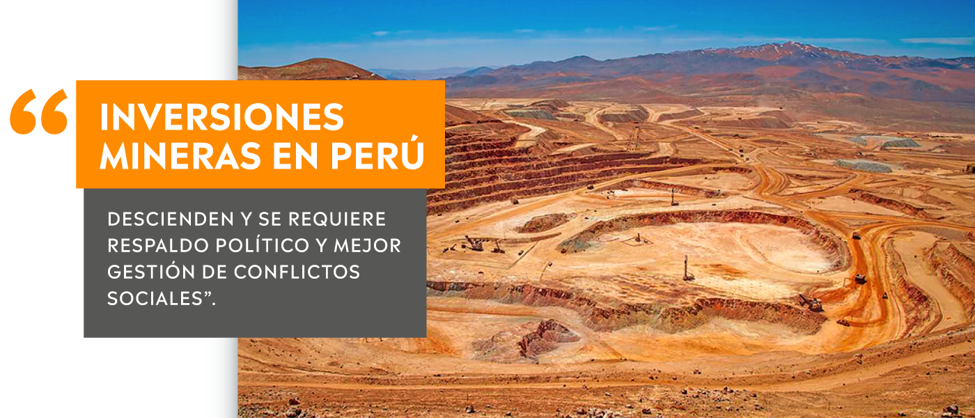 Inversiones mineras en Perú descienden